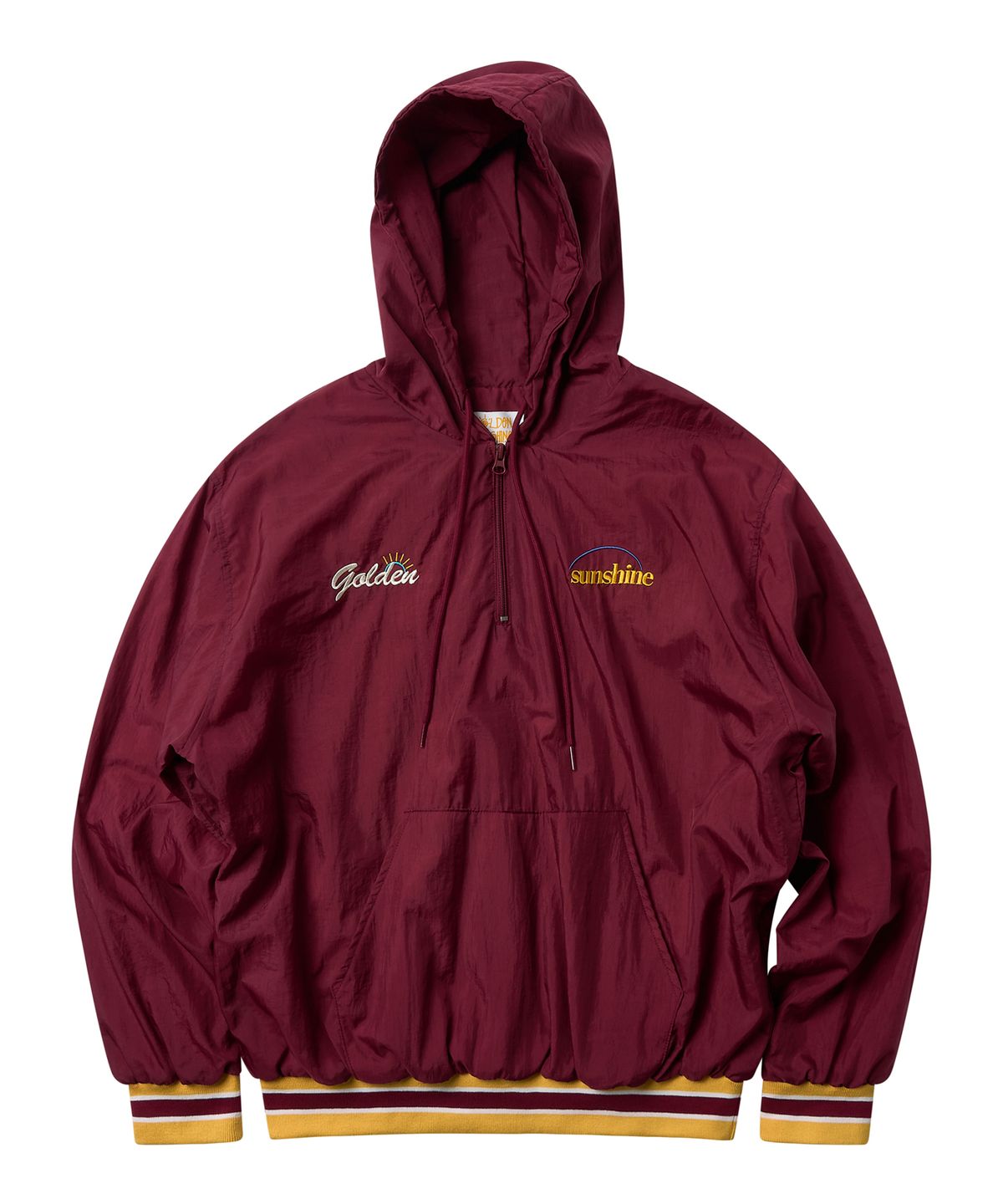 골든선샤인(GOLDEN SUNSHINE) WINDBREAKER ANORAK HOODIE_RED BURGUNDY