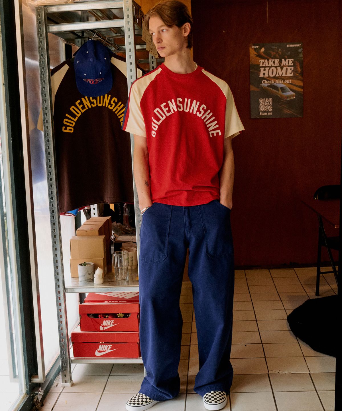 골든선샤인(GOLDEN SUNSHINE) 2G RAGLAN TEE_RED