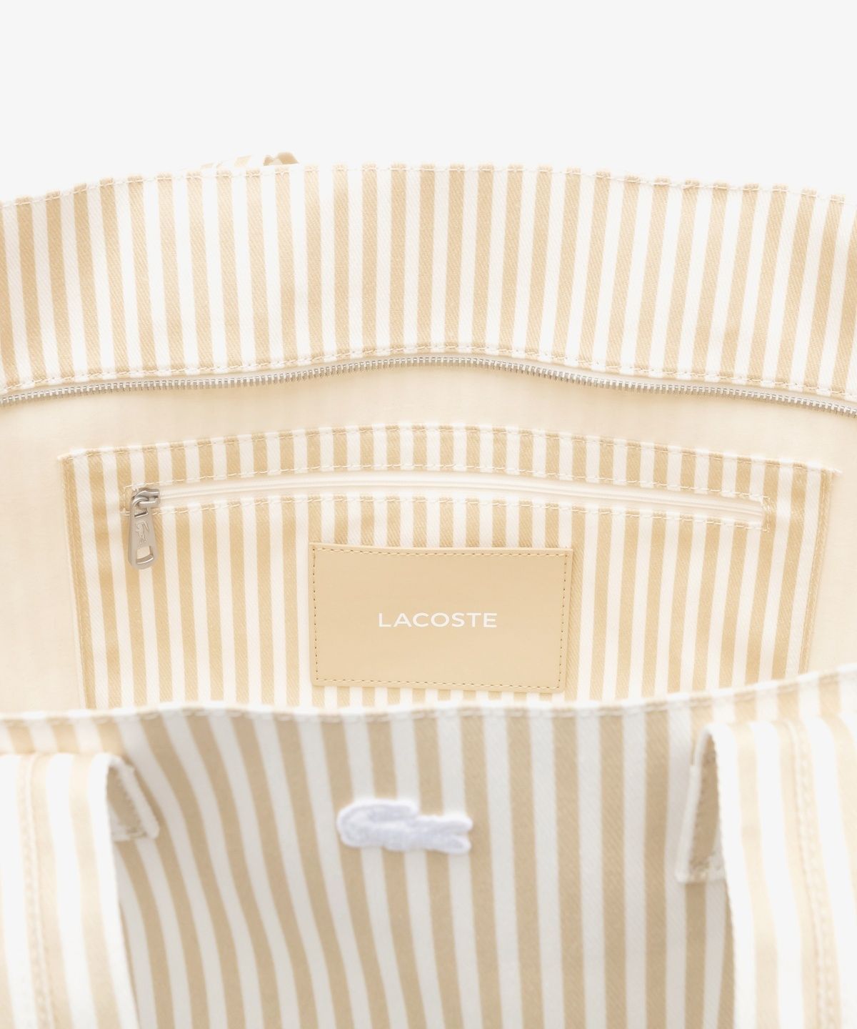 라코스테(LACOSTE) 남성 썸머팩 XL 탑지퍼 코튼 토트백 NU5244P56G T45