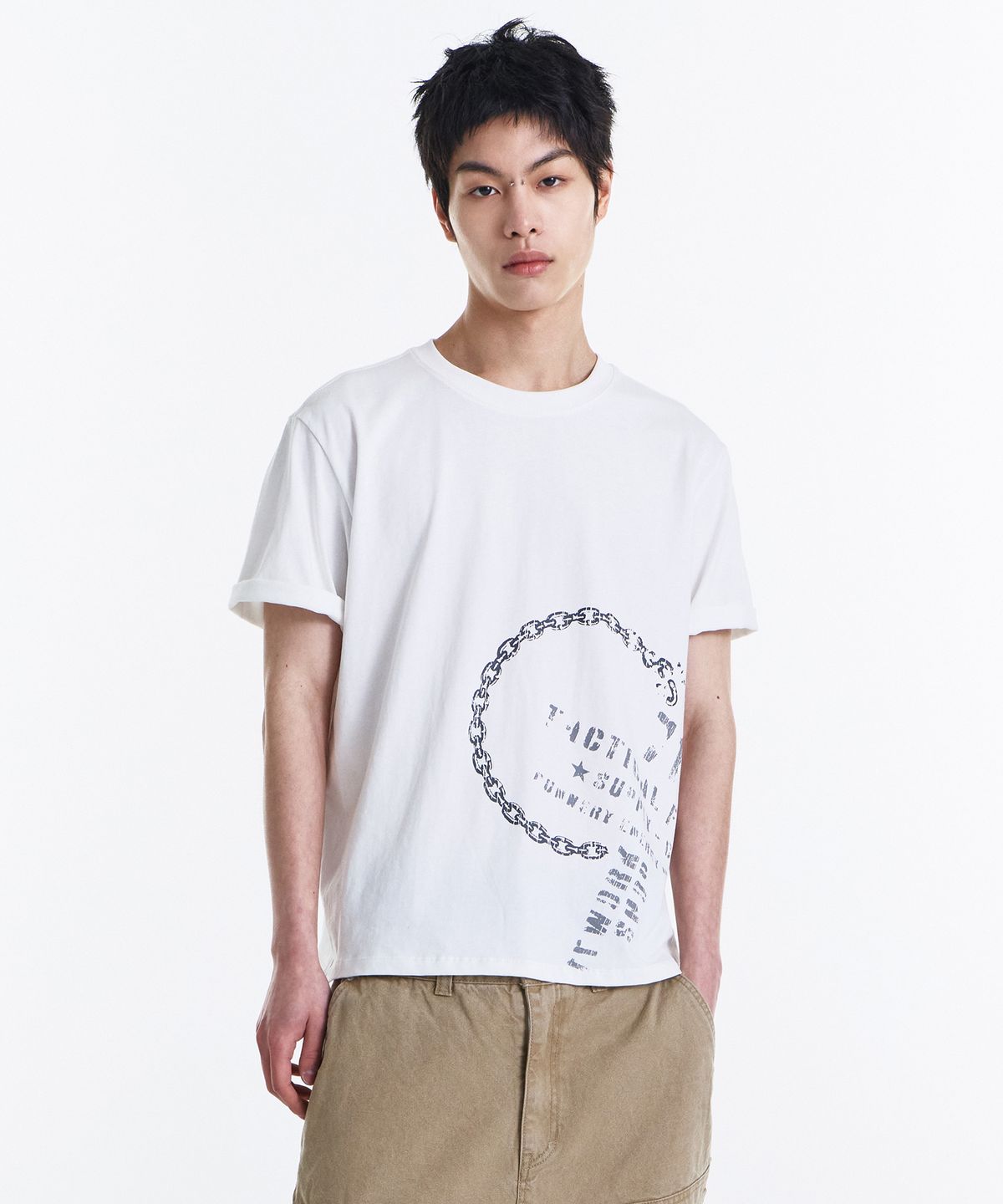 기철(KICHUL) Low Chain T-shirt (White)