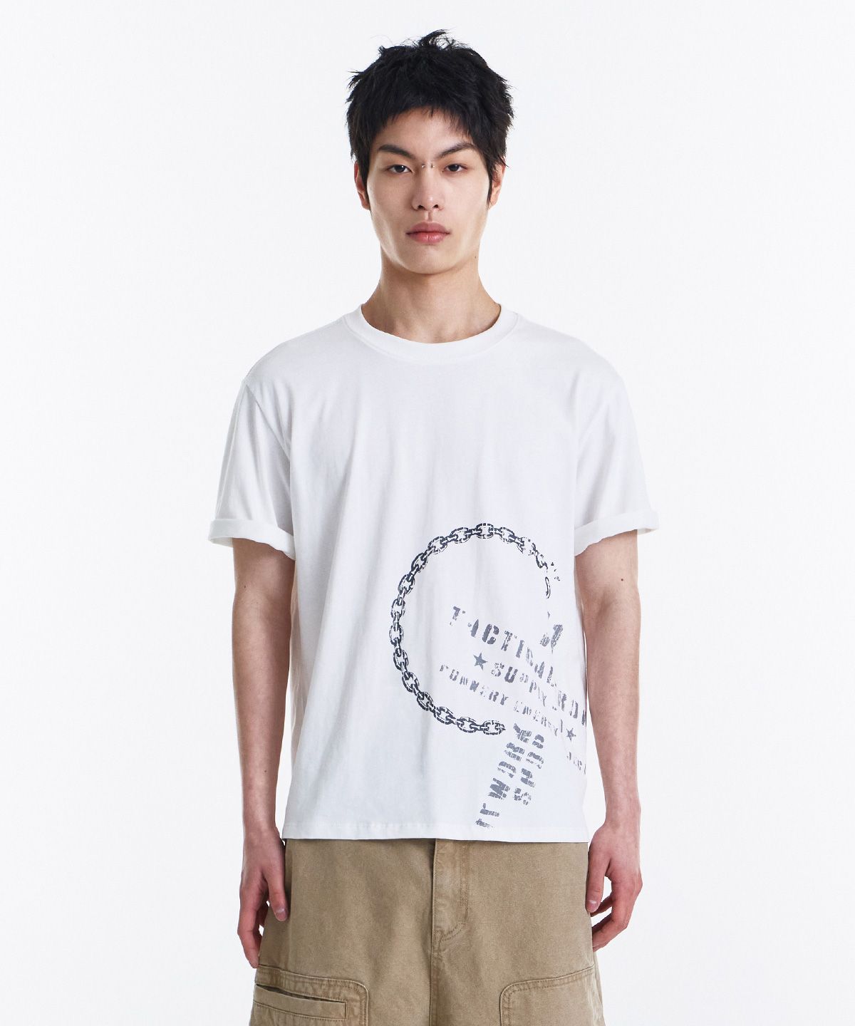 기철(KICHUL) Low Chain T-shirt (White)
