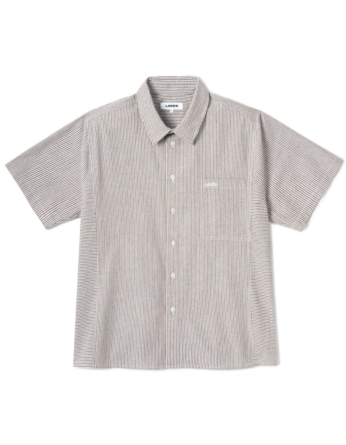 로어즈(LORES) Paneled S/S Shirts - Navy