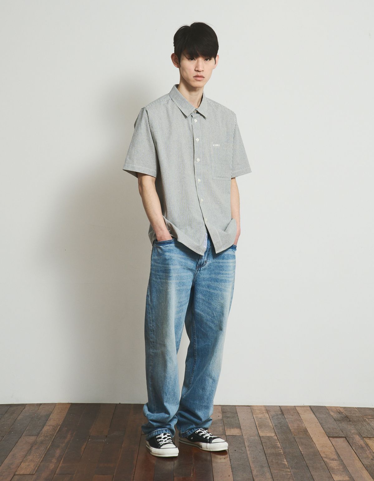 로어즈(LORES) Paneled S/S Shirts - Green