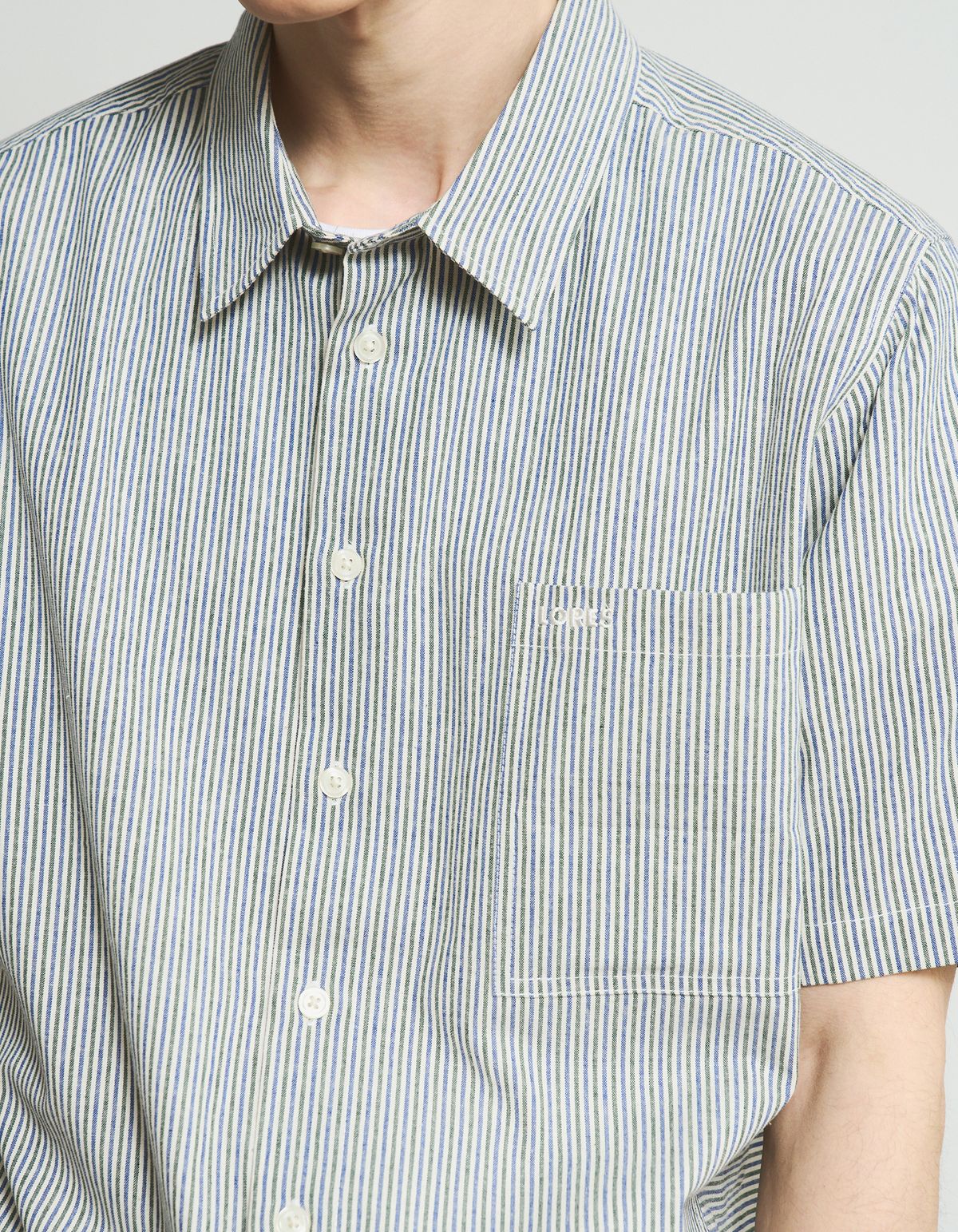 로어즈(LORES) Paneled S/S Shirts - Green