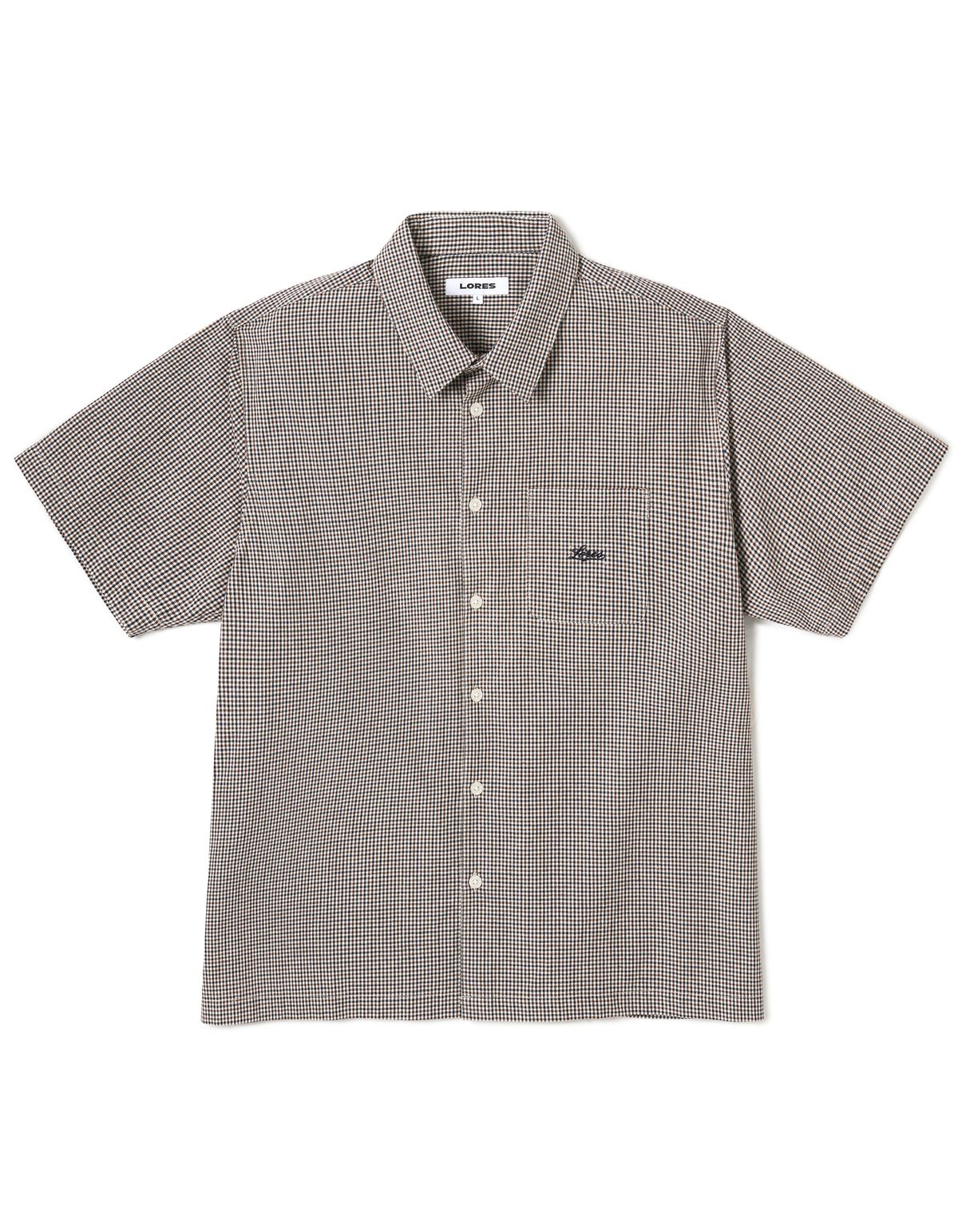 로어즈(LORES) Mini Plaid S/S Shirts - Brown