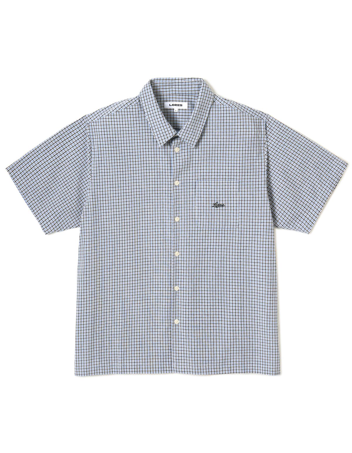 로어즈(LORES) Mini Plaid S/S Shirts - Blue