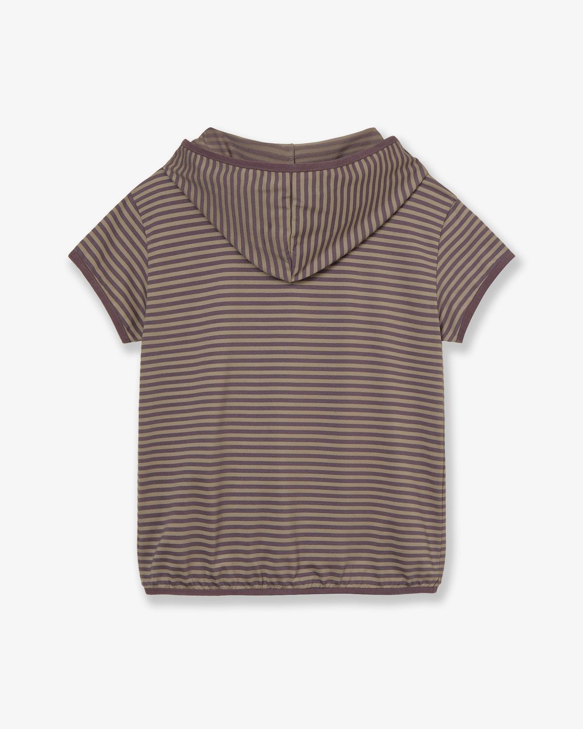 에이이에이이(AEAE) STRIPE HALF SLEEVE HOODIE [PURPLE]