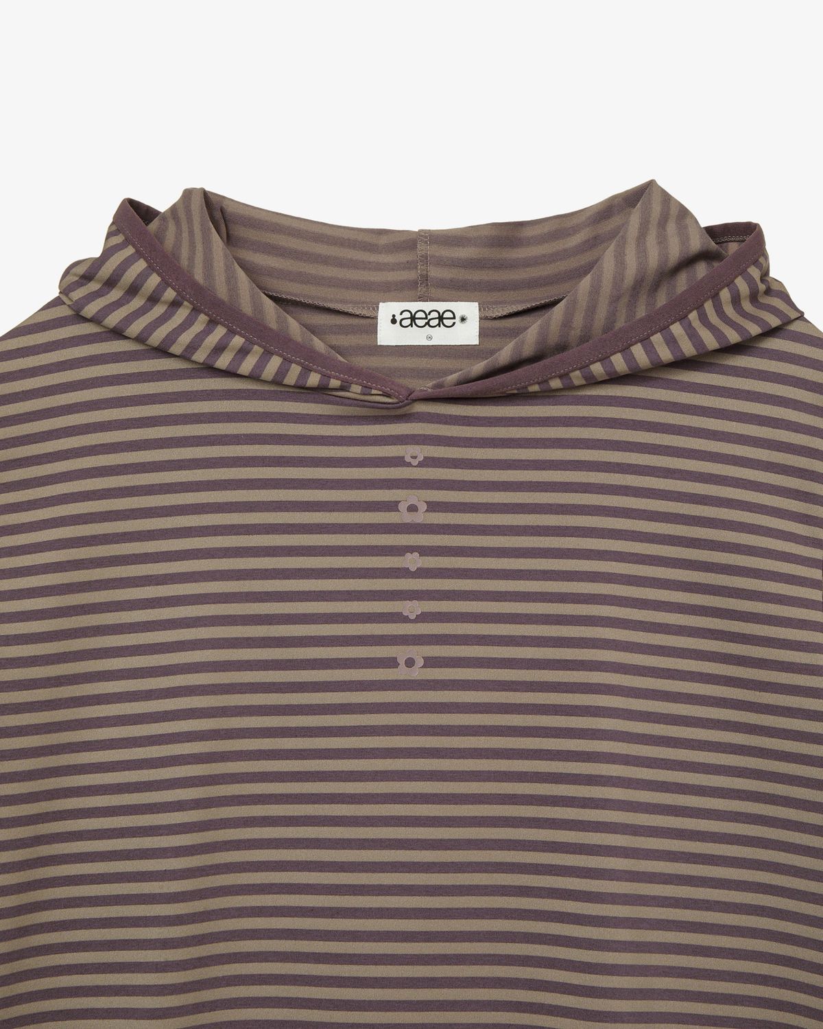 에이이에이이(AEAE) STRIPE HALF SLEEVE HOODIE [PURPLE]