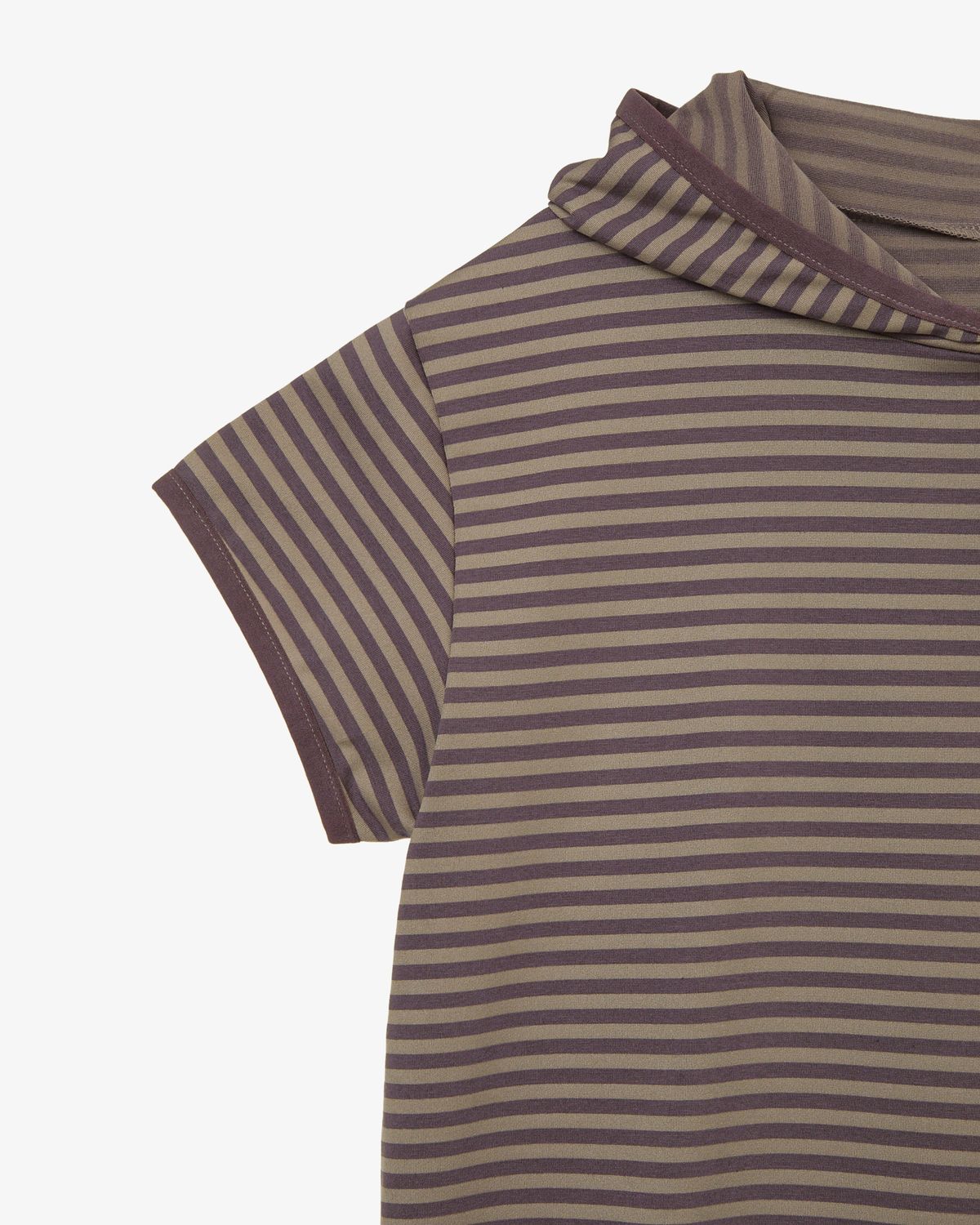 에이이에이이(AEAE) STRIPE HALF SLEEVE HOODIE [PURPLE]
