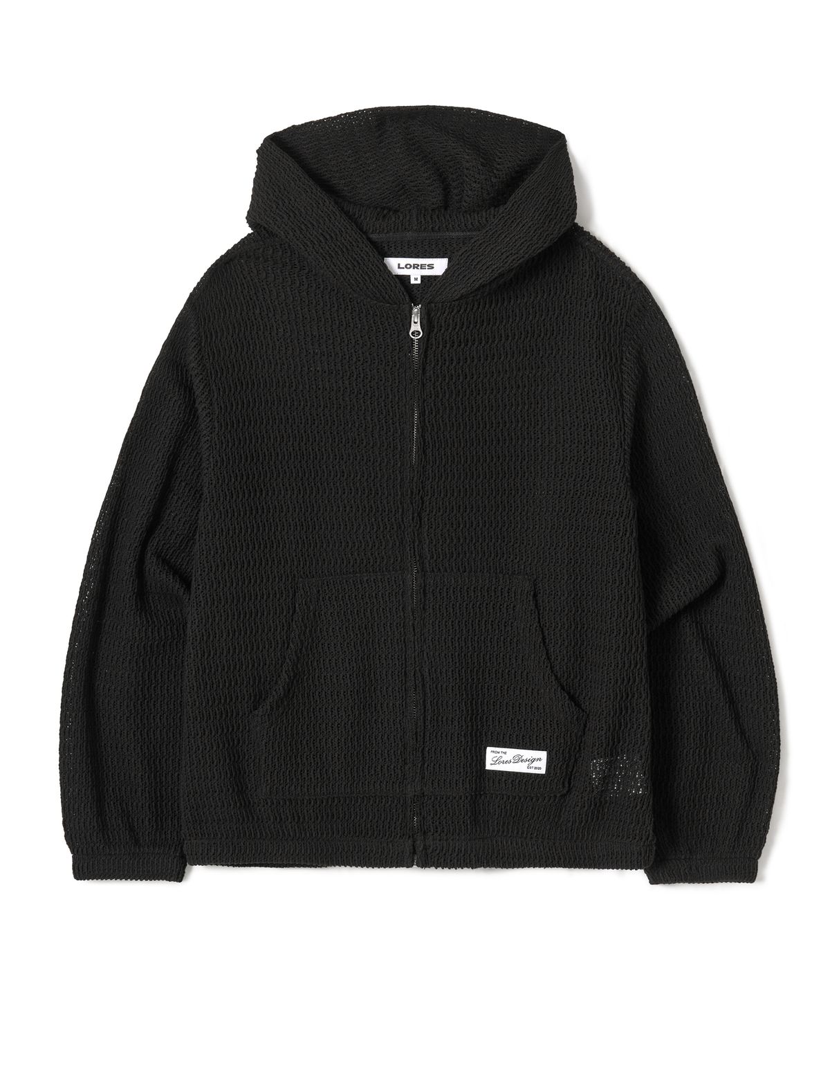 로어즈(LORES) Mesh Zip Hoodie - Black