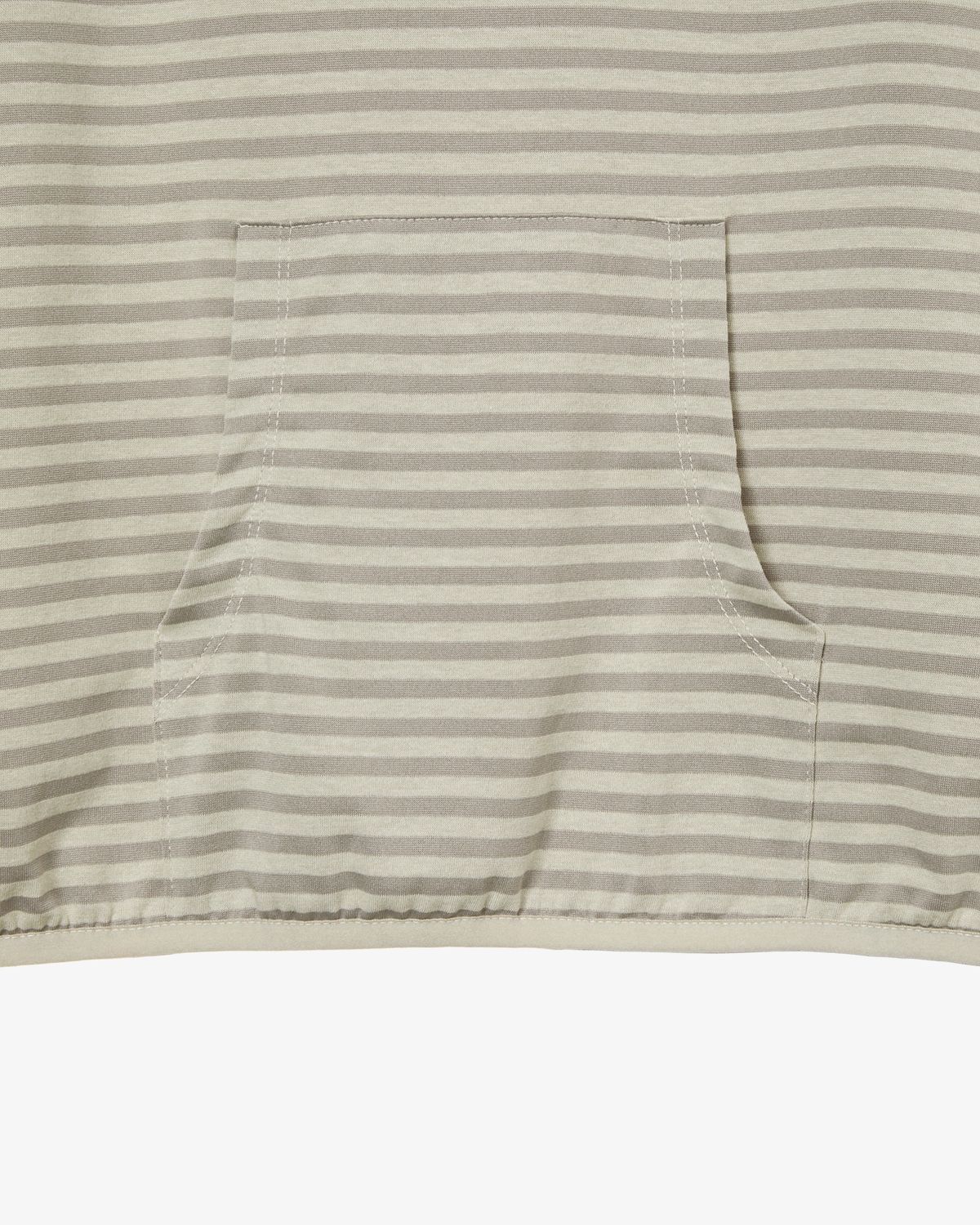 에이이에이이(AEAE) STRIPE HALF SLEEVE HOODIE [BEIGE]