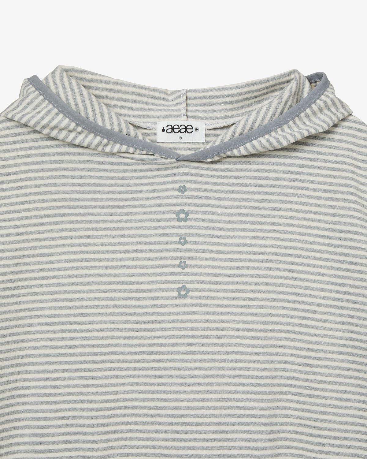 에이이에이이(AEAE) STRIPE HALF SLEEVE HOODIE [GREY]