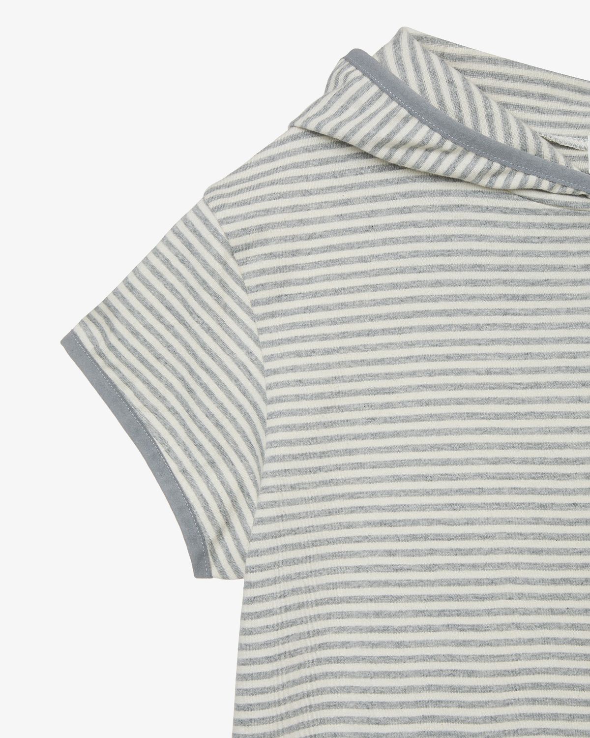 에이이에이이(AEAE) STRIPE HALF SLEEVE HOODIE [GREY]