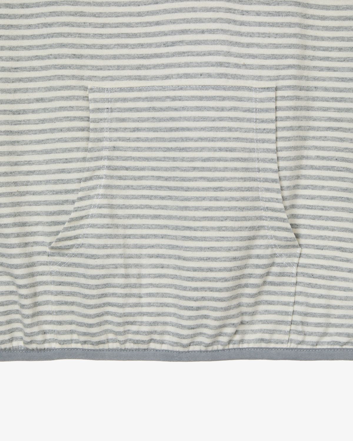 에이이에이이(AEAE) STRIPE HALF SLEEVE HOODIE [GREY]