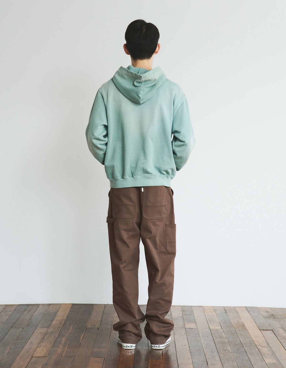 로어즈(LORES) Aged Zip Hoodie - Pale Green