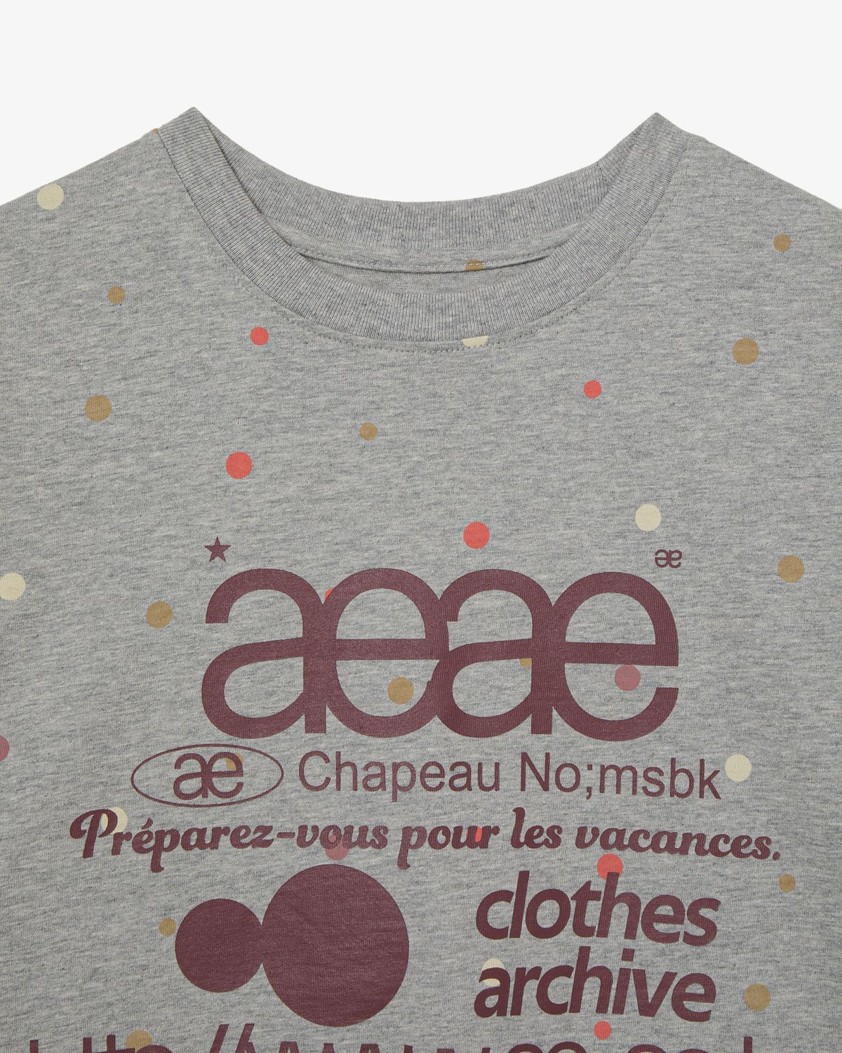 에이이에이이(AEAE) WEB LOGO COLOR DOT T-SHIRTS [MELANGE GREY]