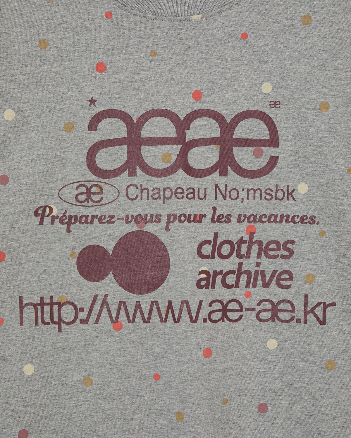 에이이에이이(AEAE) WEB LOGO COLOR DOT T-SHIRTS [MELANGE GREY]