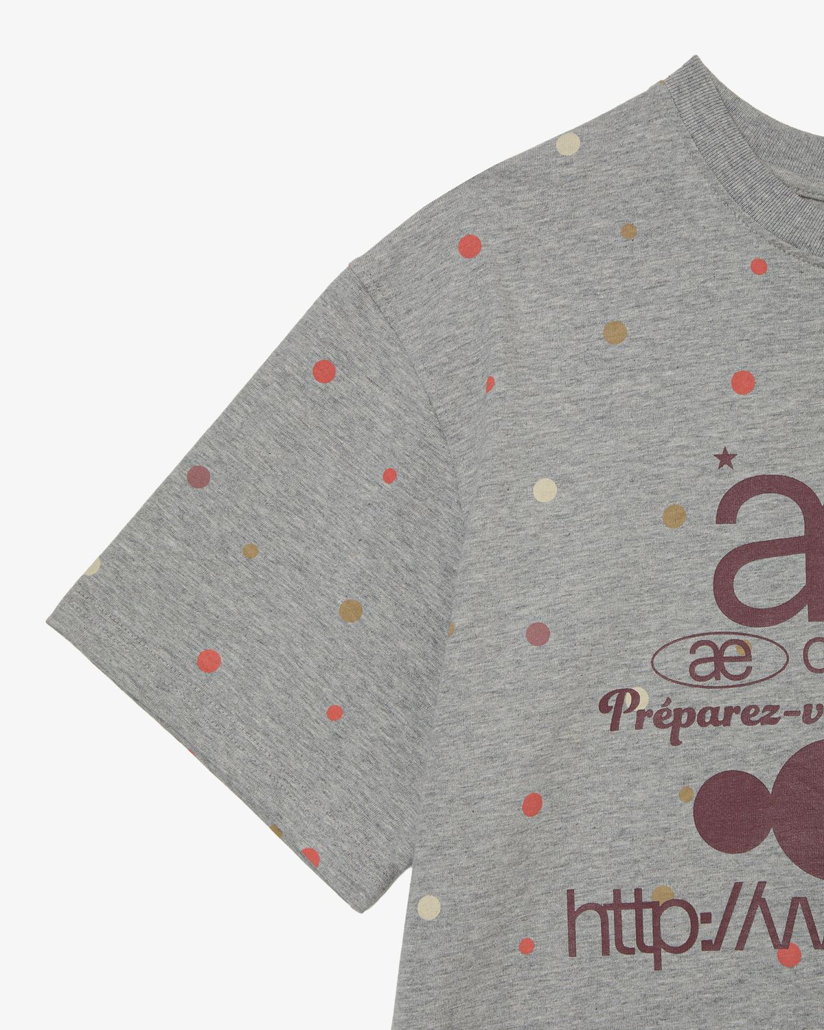 에이이에이이(AEAE) WEB LOGO COLOR DOT T-SHIRTS [MELANGE GREY]