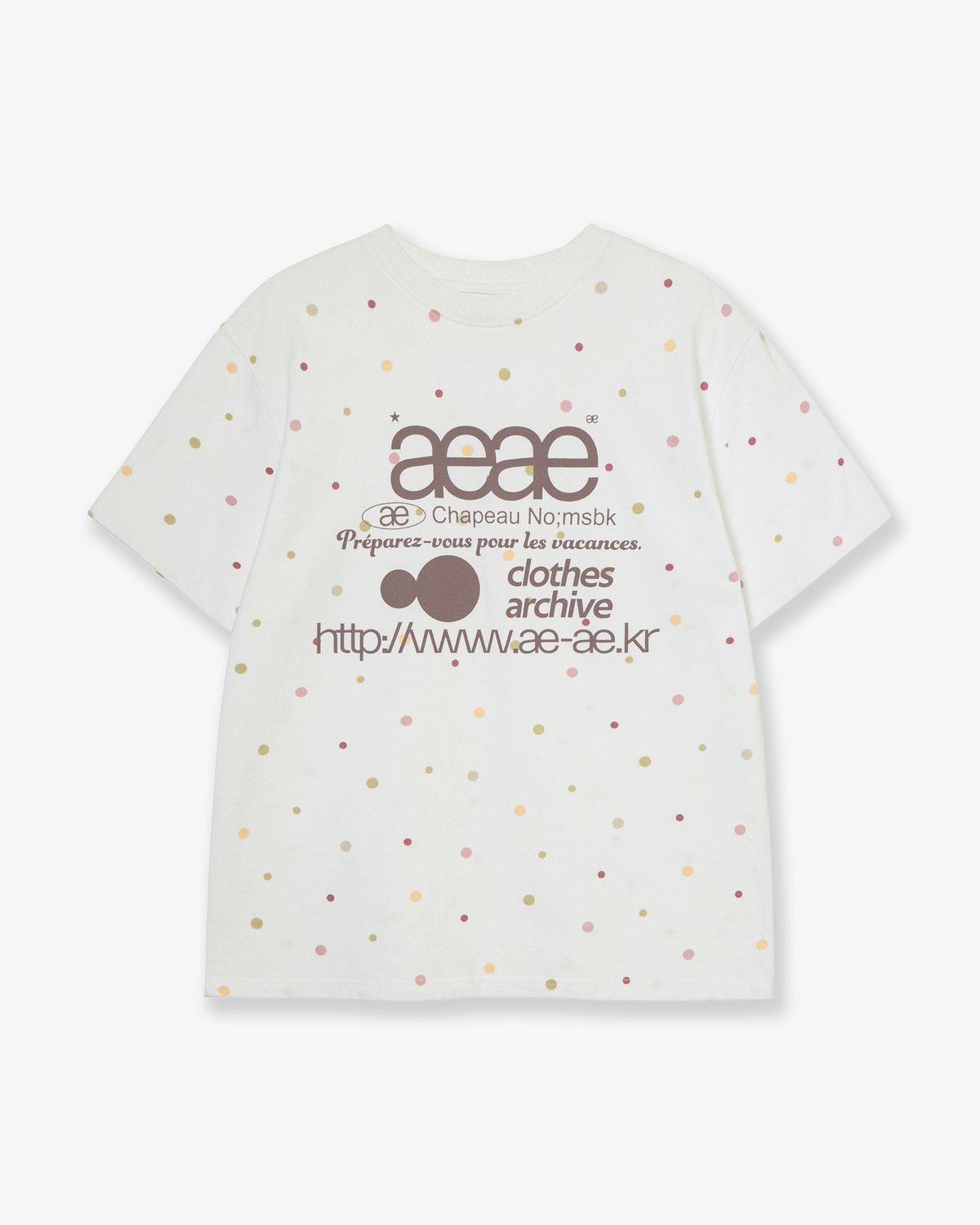 에이이에이이(AEAE) WEB LOGO COLOR DOT T-SHIRTS [WHITE]