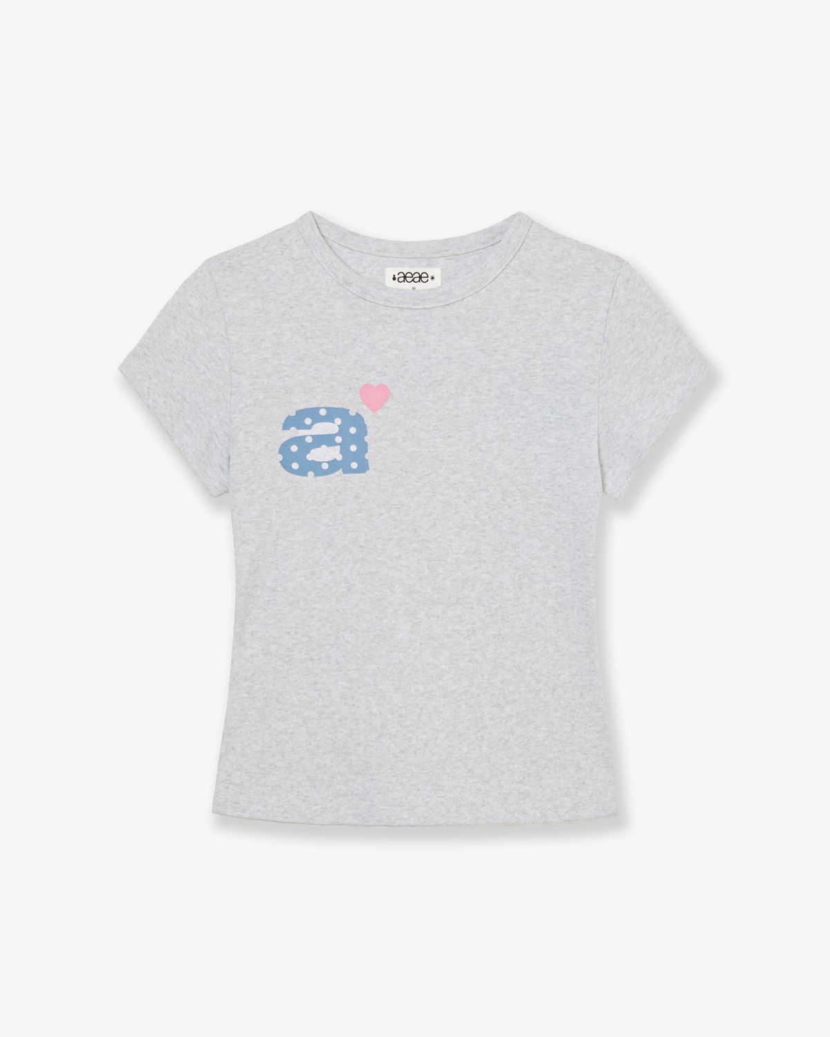 에이이에이이(AEAE) DOT SMALL LETTER TEE [LIGHT GREY]