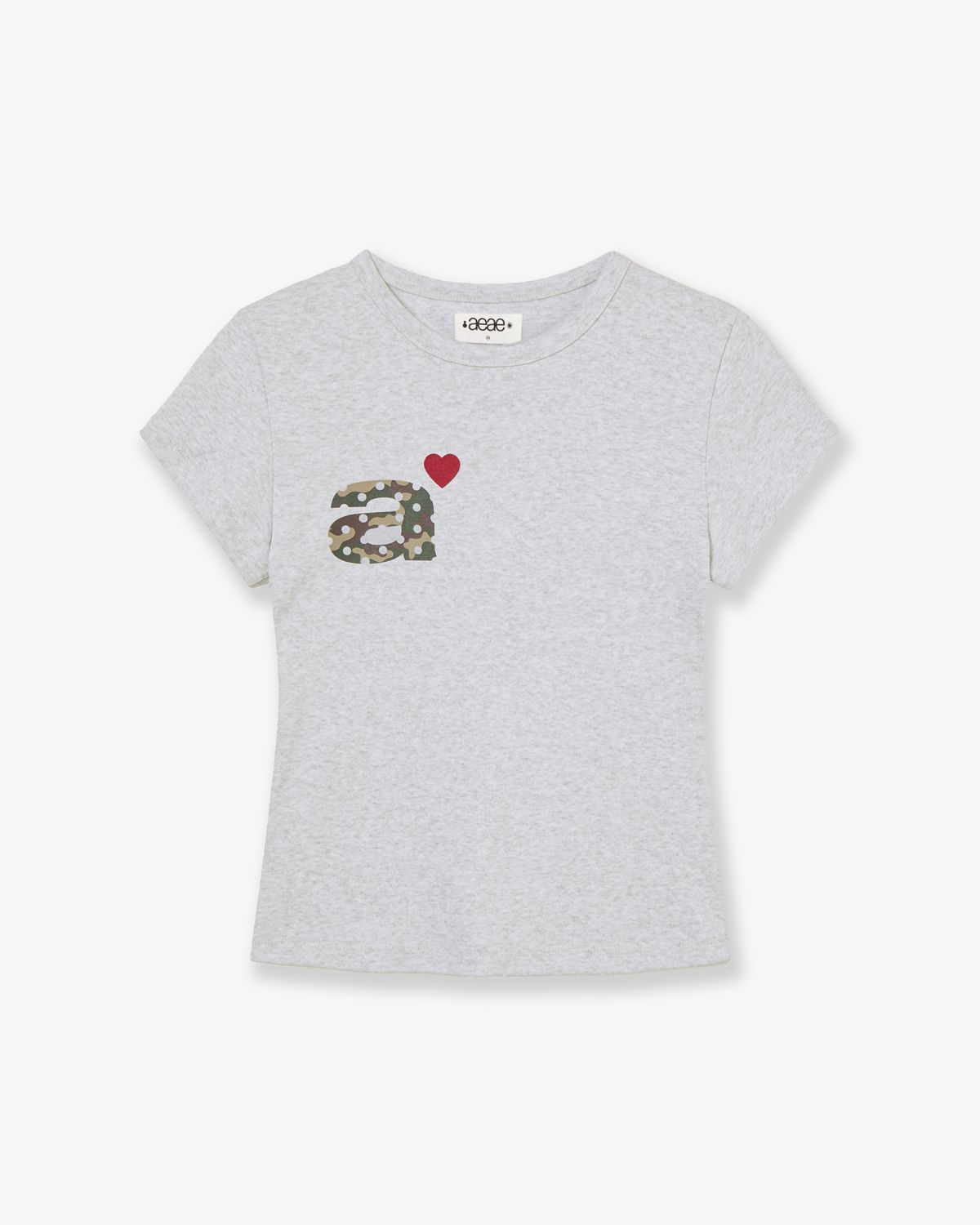 에이이에이이(AEAE) DOT SMALL LETTER TEE [LIGHT GREY/CAMO]