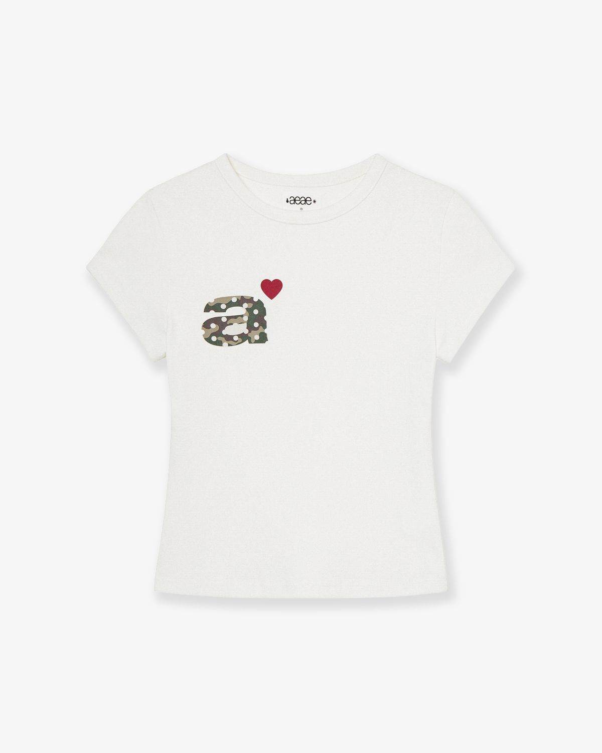 에이이에이이(AEAE) DOT SMALL LETTER TEE [WHITE/CAMO]