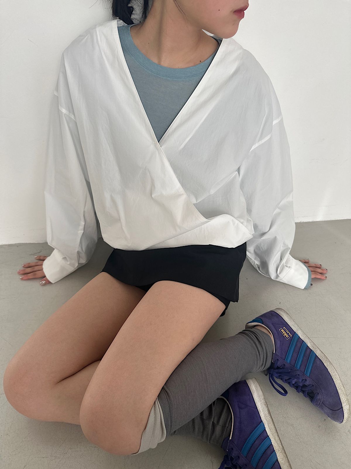 아포엠(APOEM) Wrap Line Two-Way Blouse (3C)