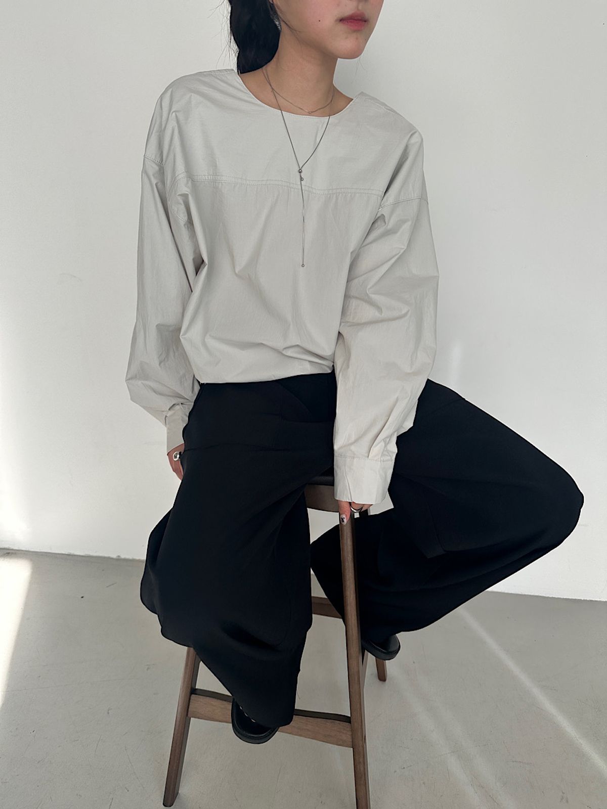 아포엠(APOEM) Wrap Line Two-Way Blouse (3C)