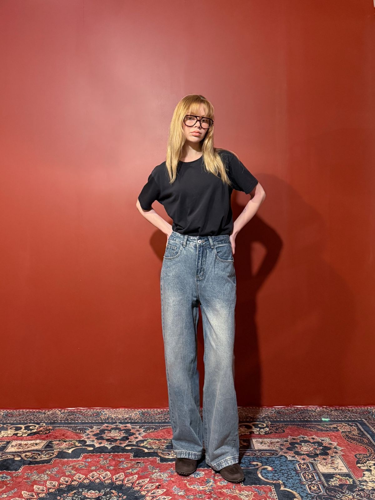 오버더와르(OVERTHEOIR) unisex regular wide straight denim pants