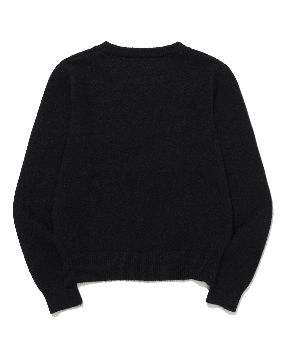 모아(MOAA) Gold Button Round-Neck Knit Cardigan (BLACK)