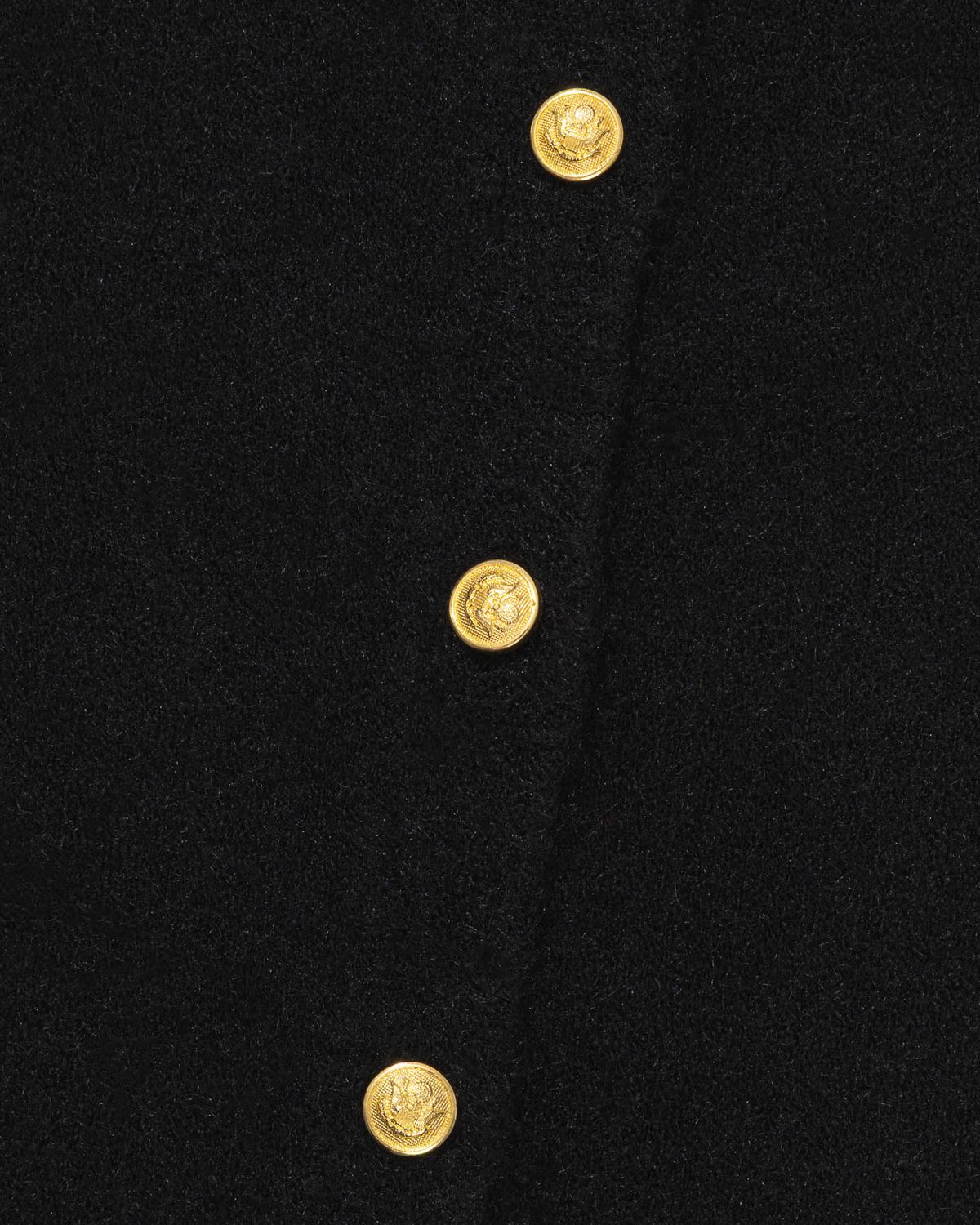 모아(MOAA) Gold Button Round-Neck Knit Cardigan (BLACK)
