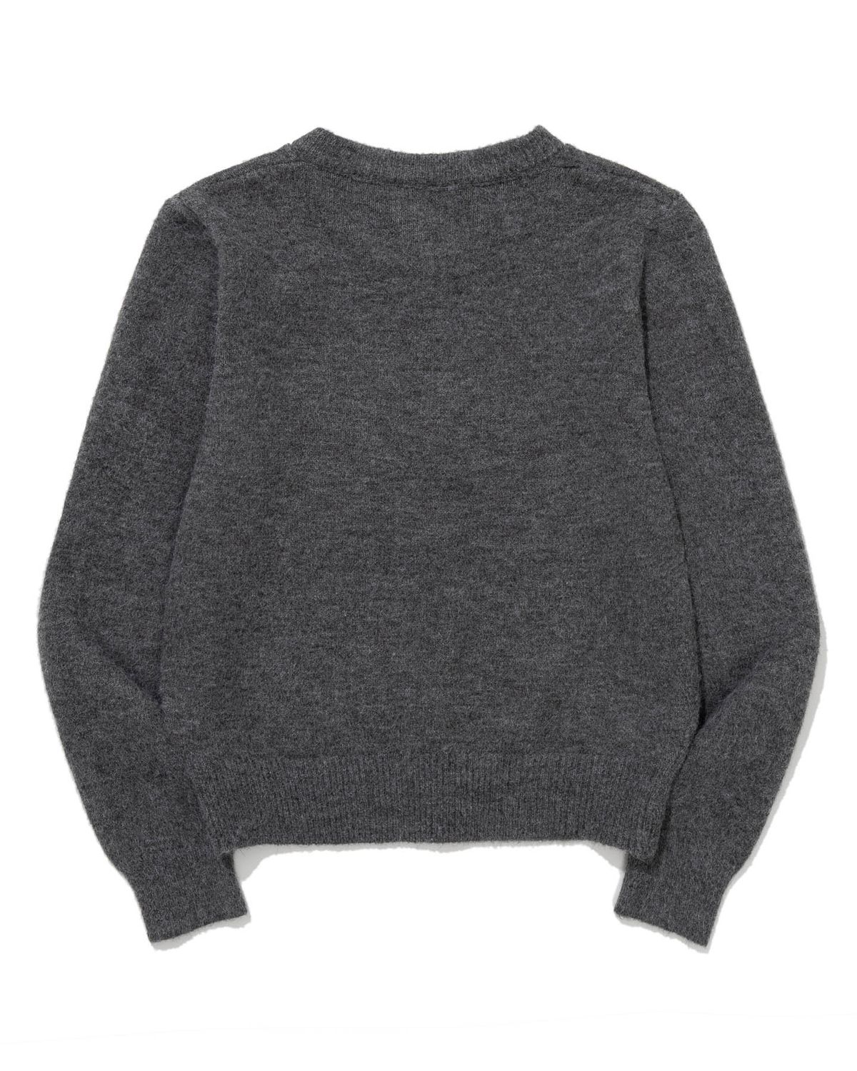 모아(MOAA) Gold Button Round-Neck Knit Cardigan (CHARCOAL)