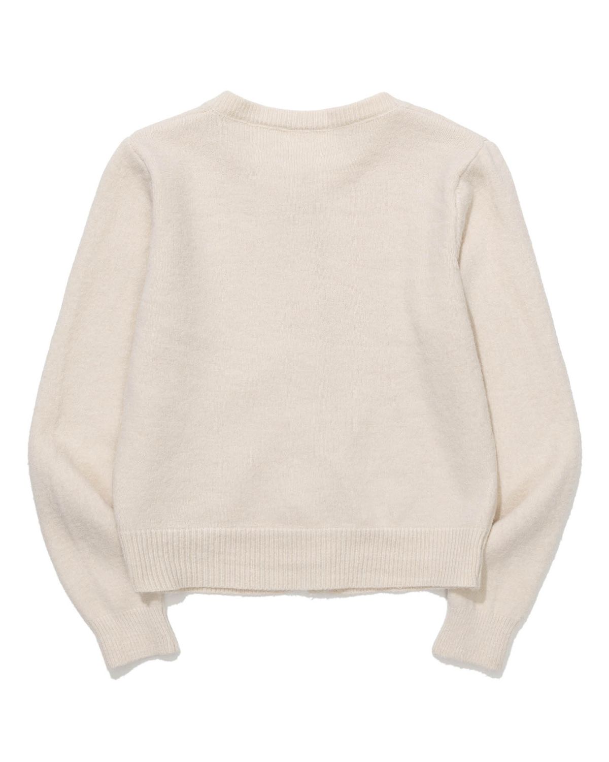 모아(MOAA) Gold Button Round-Neck Knit Cardigan (IVORY)