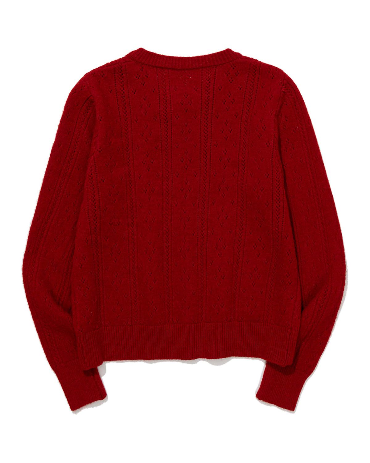 모아(MOAA) Punching Cardigan & Chiffon Bustier Set (RED)