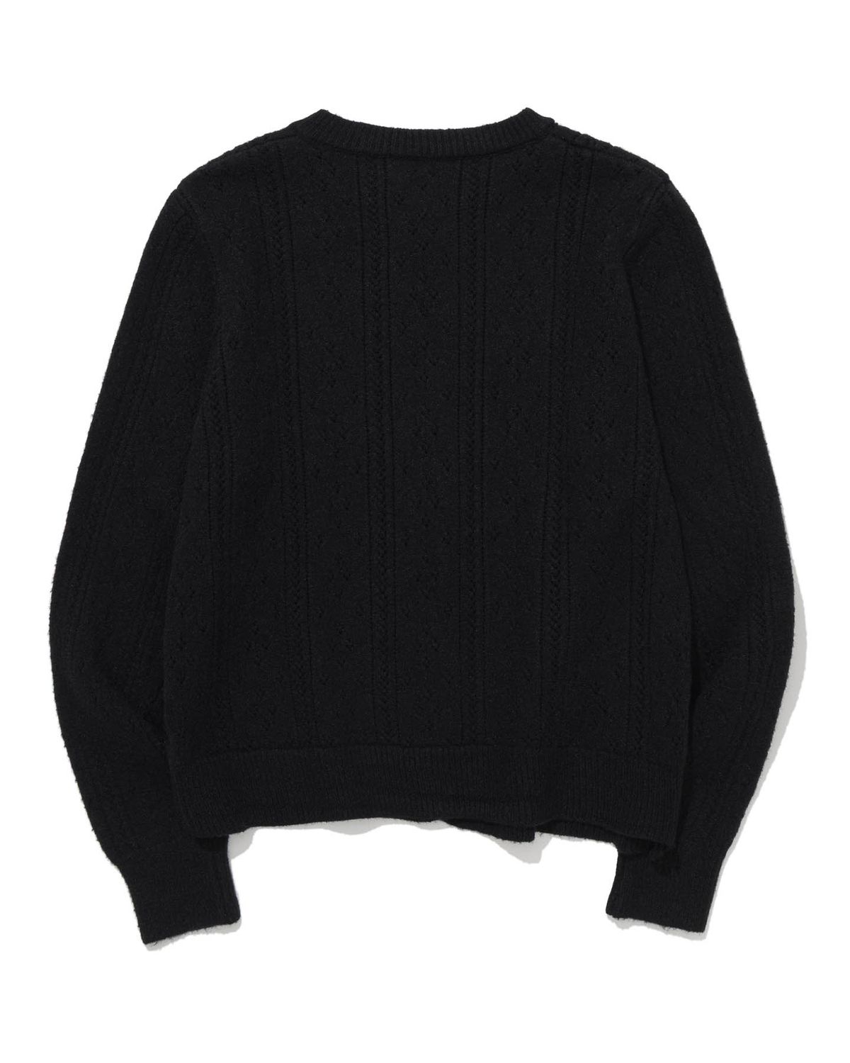 모아(MOAA) Punching Cardigan & Chiffon Bustier Set (BLACK)