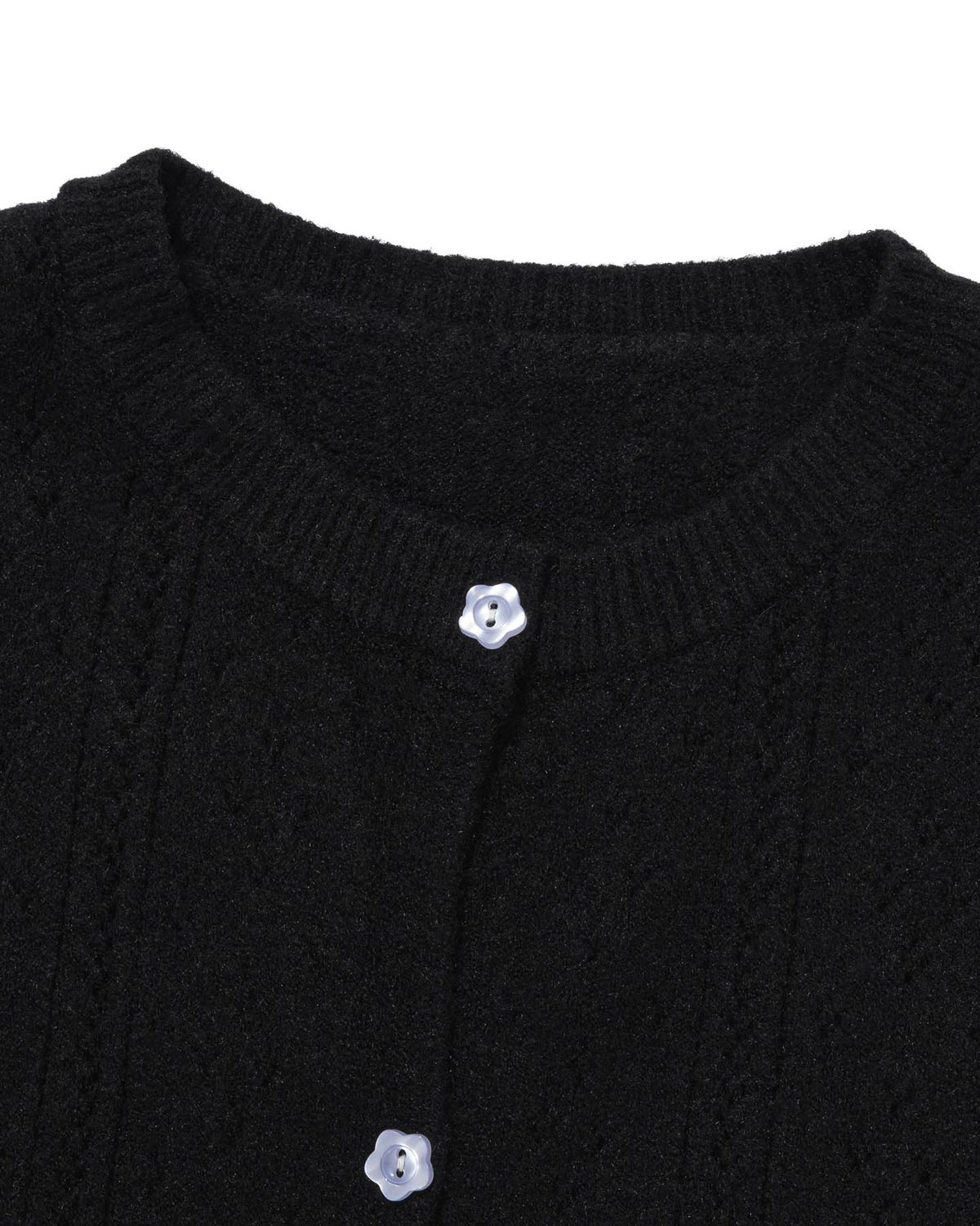 모아(MOAA) Punching Cardigan & Chiffon Bustier Set (BLACK)