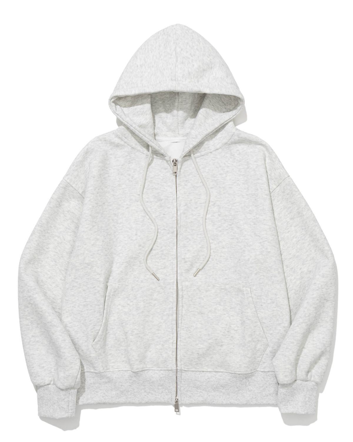 모아(MOAA) Heather Grey 2-Way Overfit Hooded Zip-up