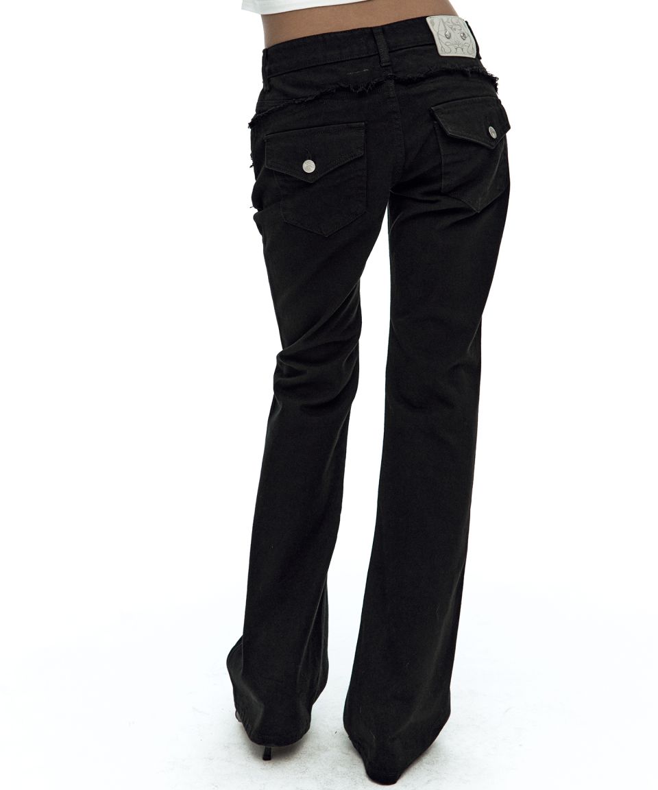 MUSINSA | KASHIKO Side Zipper Boots-cut Jeans Black