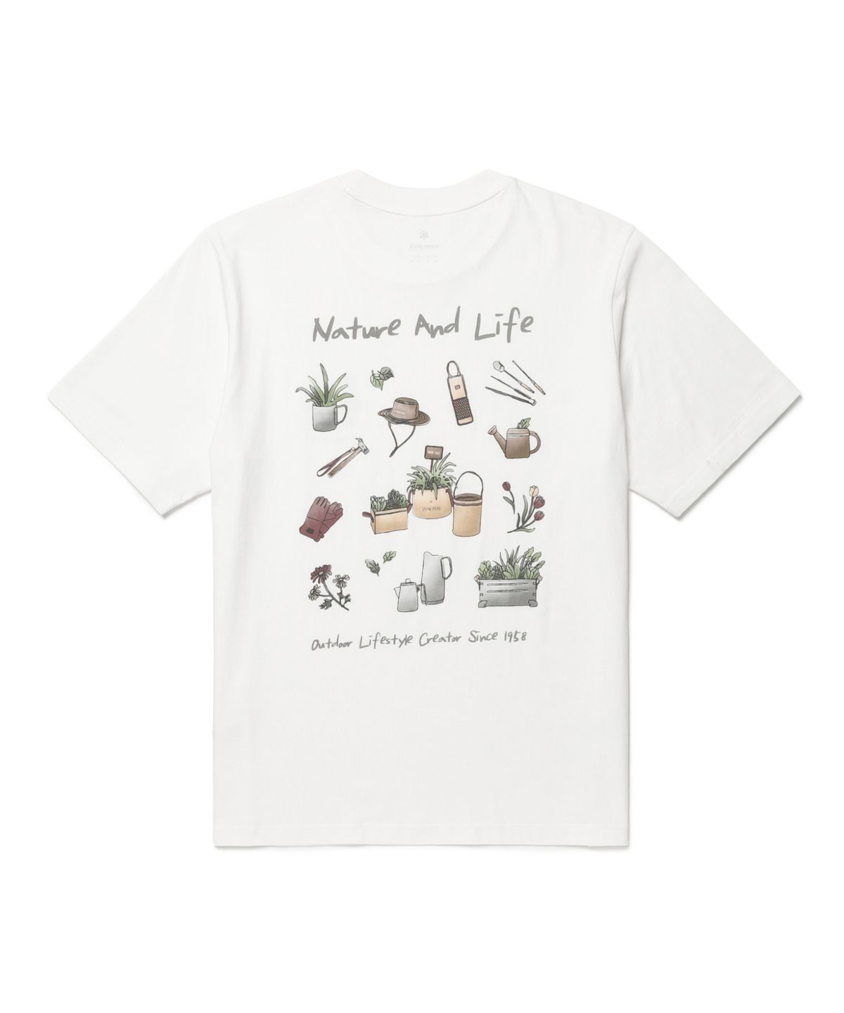 스노우피크 어패럴(SNOWPEAK APPAREL) 코튼 네이처 그래픽 반팔 티셔츠 (S26MUFTS64) Off White