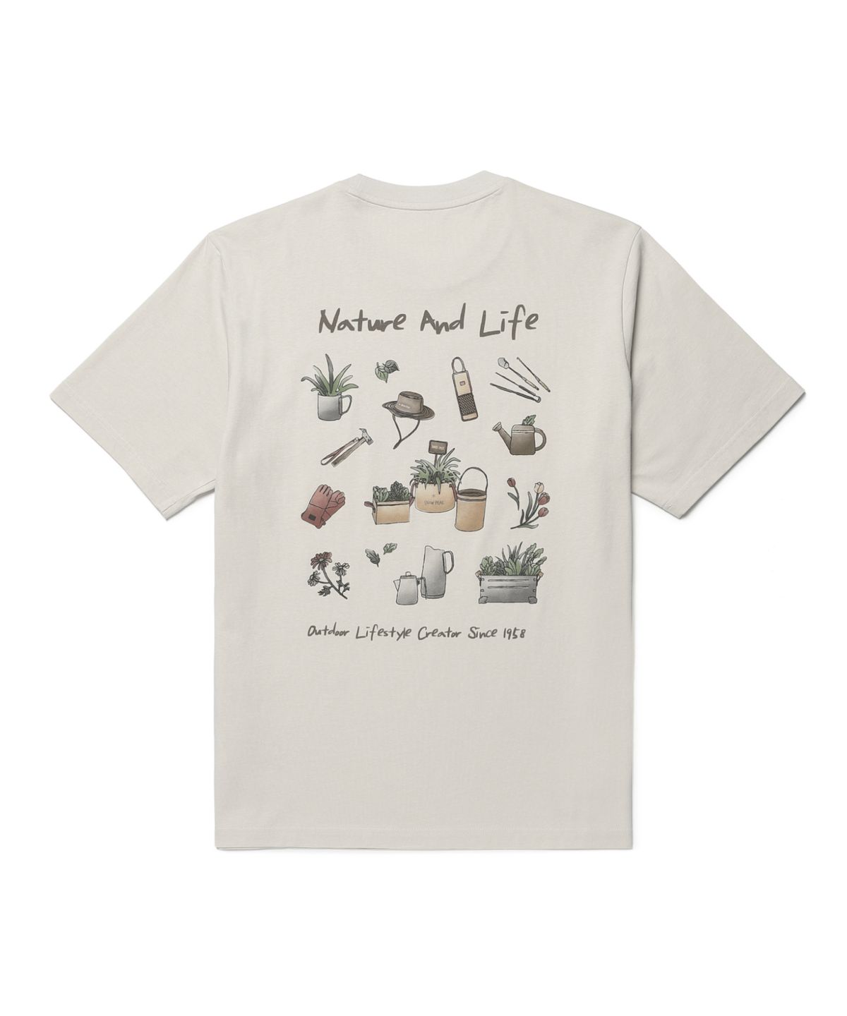 스노우피크 어패럴(SNOWPEAK APPAREL) 코튼 네이처 그래픽 반팔 티셔츠 (S26MUFTS64) Light Beige