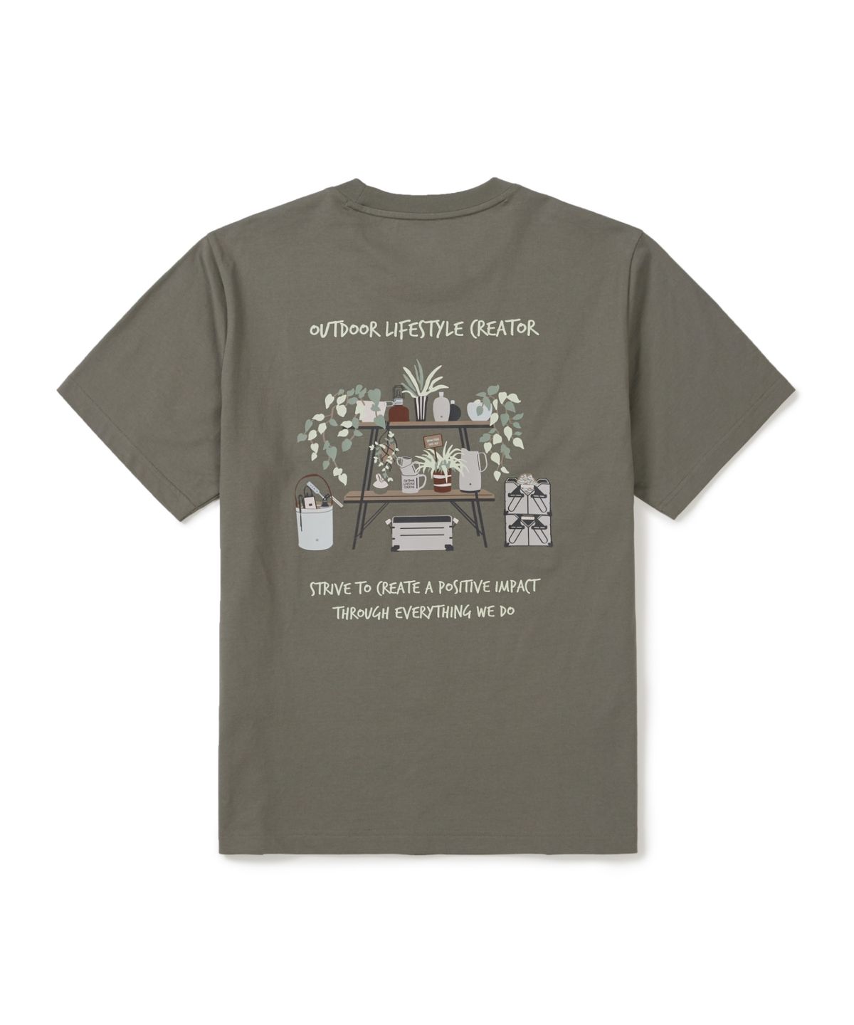 스노우피크 어패럴(SNOWPEAK APPAREL) 코튼 보타닉 그래픽 반팔 티셔츠 (S26MUFTS60) Khaki