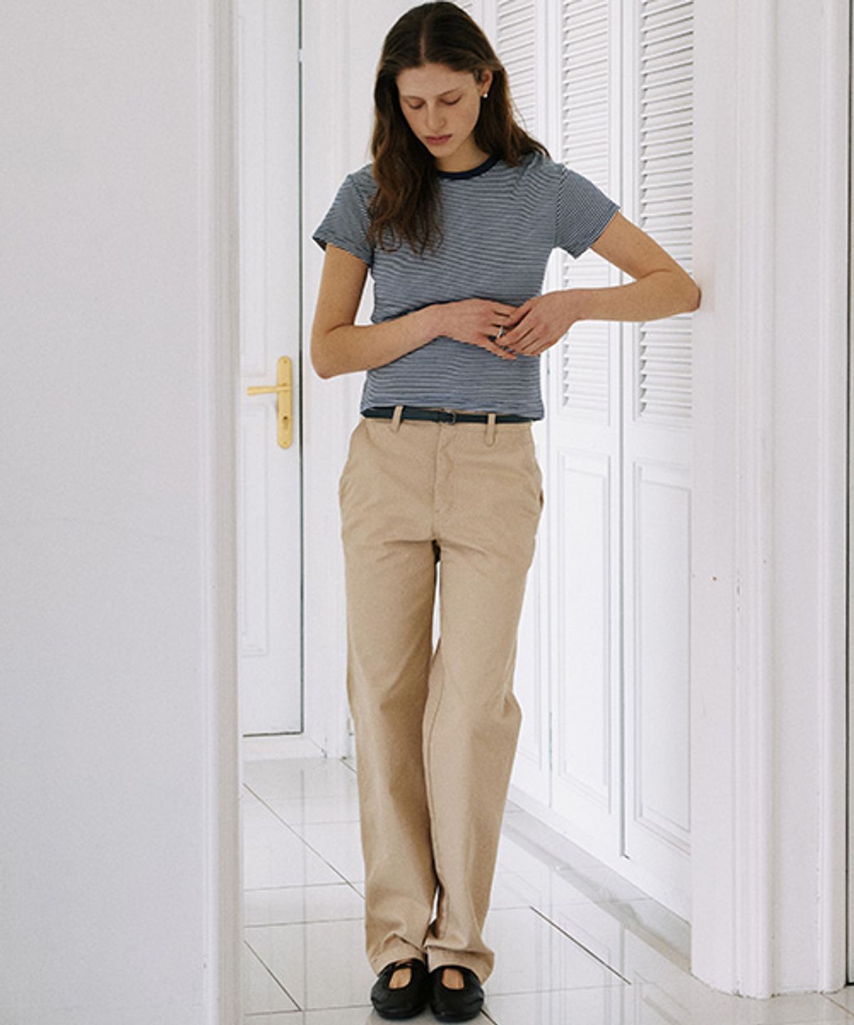 안젤로비안코(ANGELO BIANCO) Flow Straight Pants BEIGE