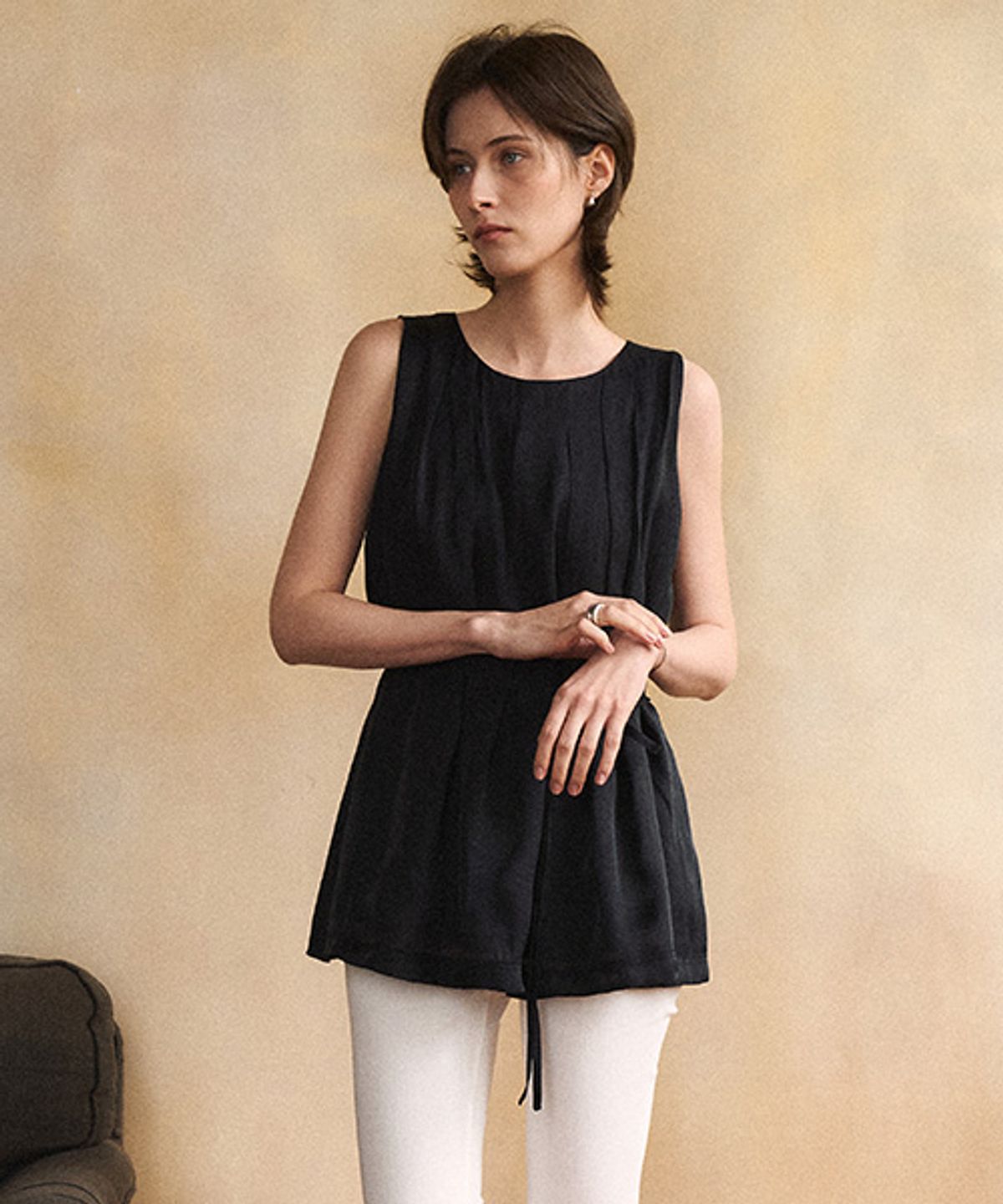 안젤로비안코(ANGELO BIANCO) Elisa Pintuck Blouse (2color)