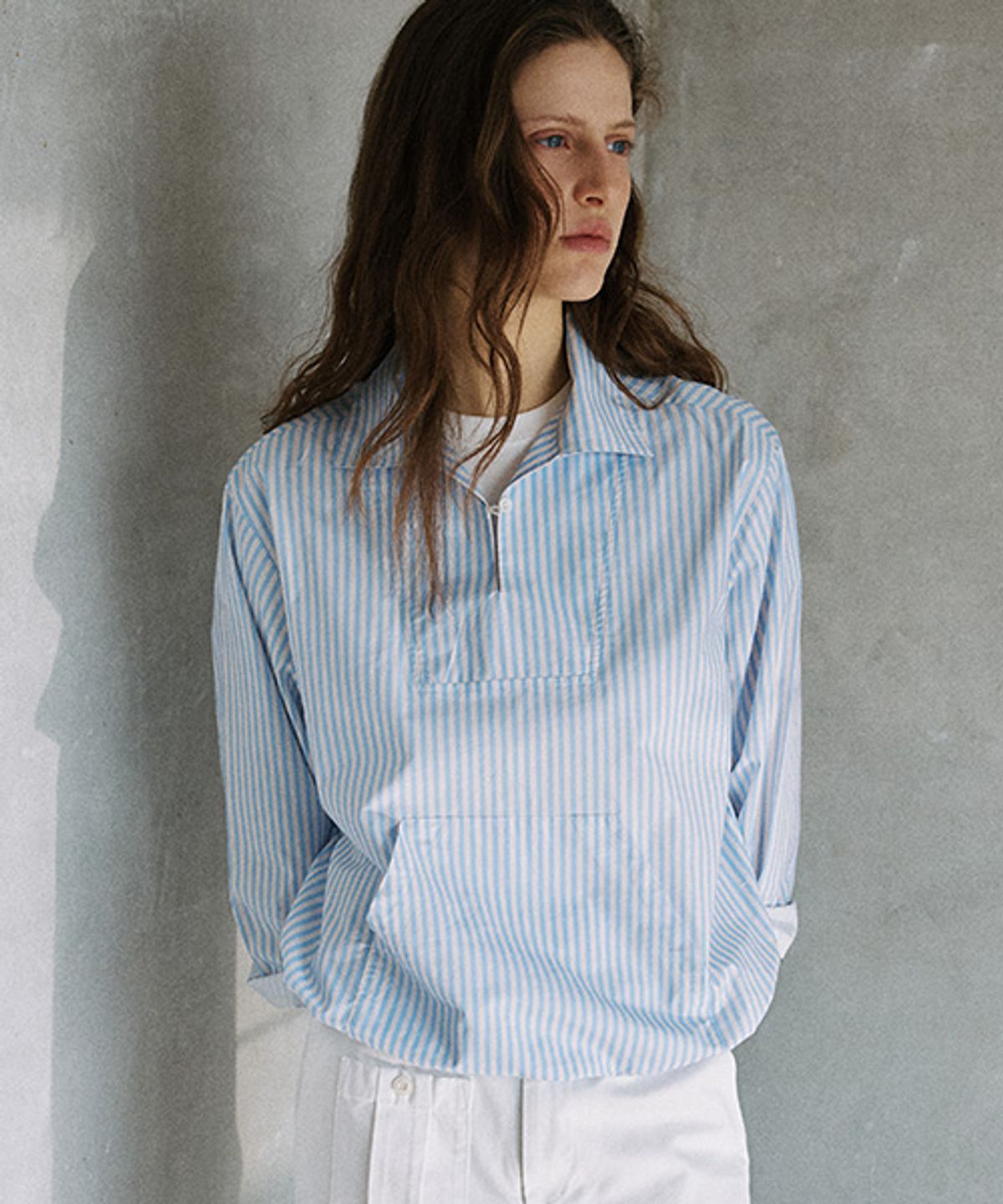 안젤로비안코(ANGELO BIANCO) Standard Open Collar Shirt