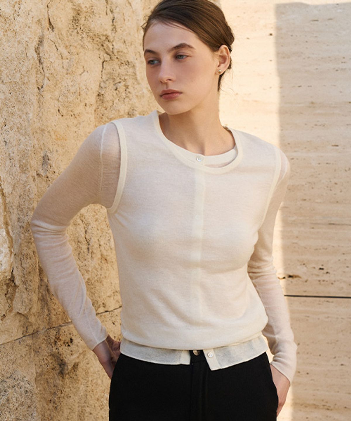 안젤로비안코(ANGELO BIANCO) Wool 100 Soma Merino Vest