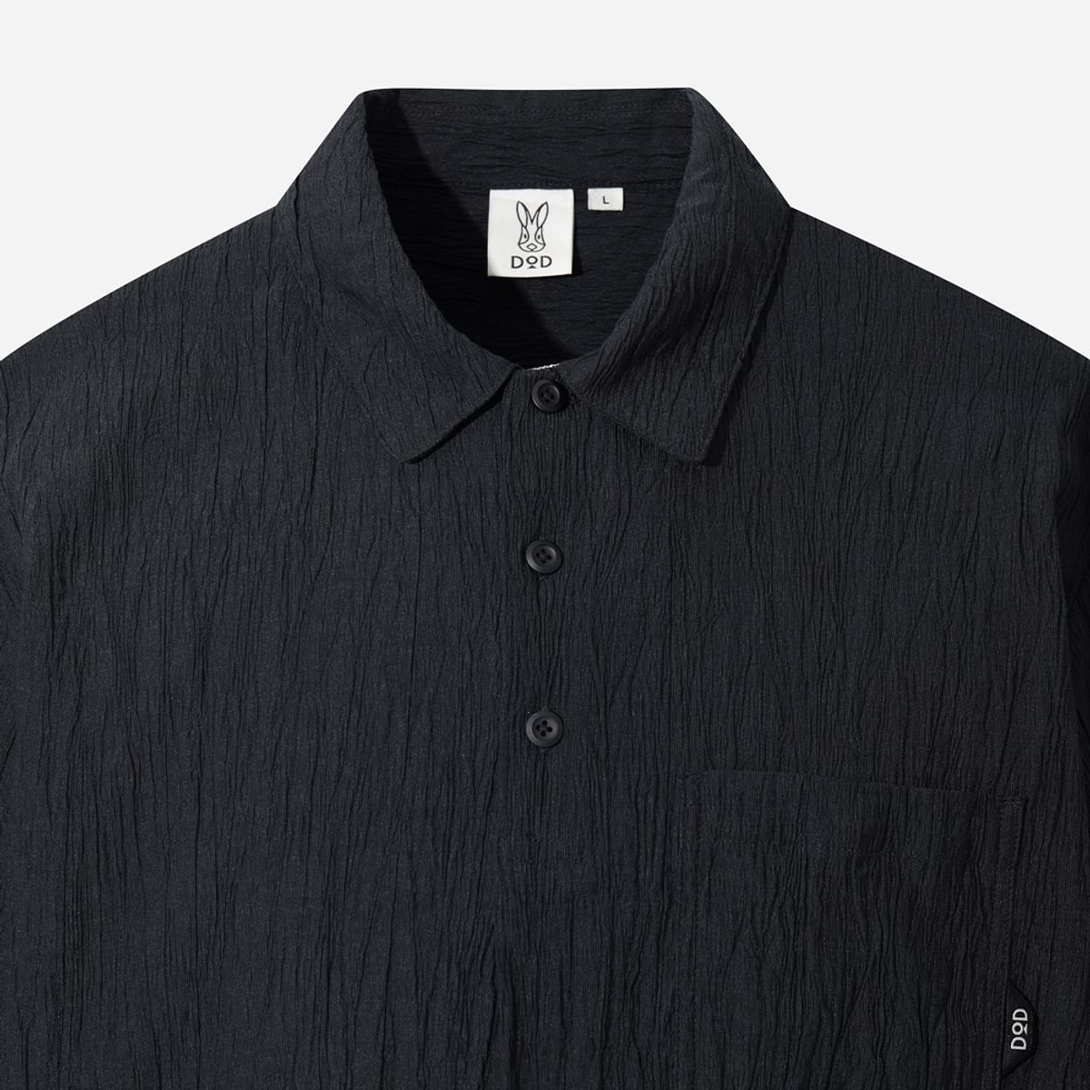 디오디(DOD) 젠클 크링클 반팔 폴로 티셔츠(BLACK)