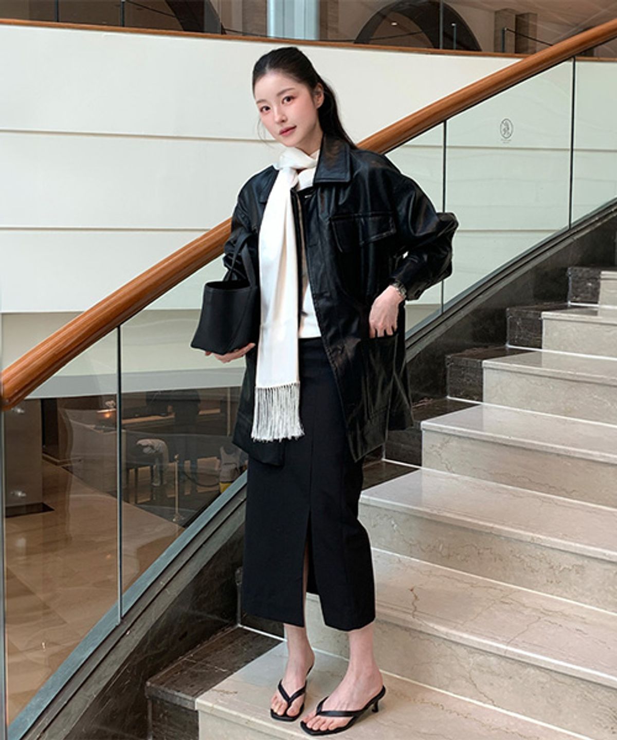 안젤로비안코(ANGELO BIANCO) Calm Leather Single Jacket