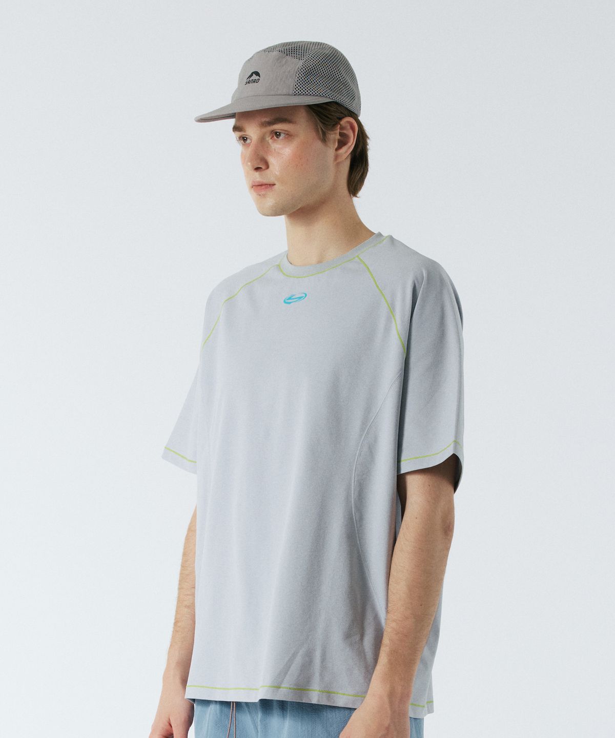 산로(SANRO) [UNISEX] 퀵드라이 라이트웨이트 숏슬리브 - 라이트그레이