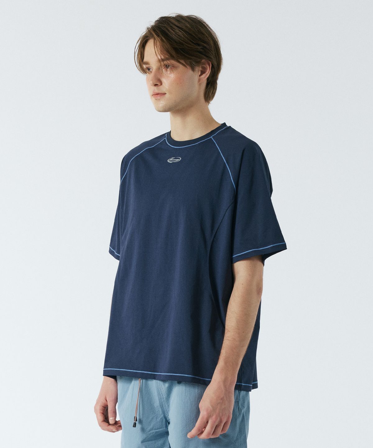 산로(SANRO) [UNISEX] 퀵드라이 라이트웨이트 숏슬리브 - 네이비