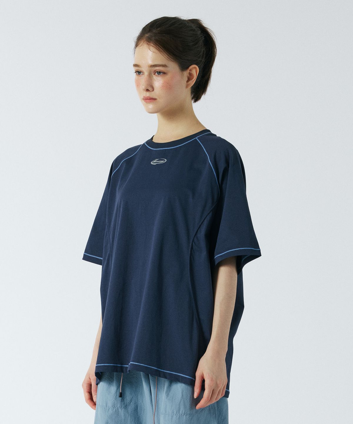 산로(SANRO) [UNISEX] 퀵드라이 라이트웨이트 숏슬리브 - 네이비
